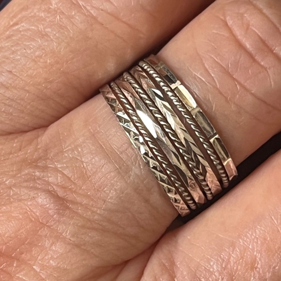 Sterling Silver Multi Band Seven Band Ring - Picture 6 of 8